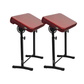Pair of adjustable tattoo armrests with red vinyl pillows for client comfort